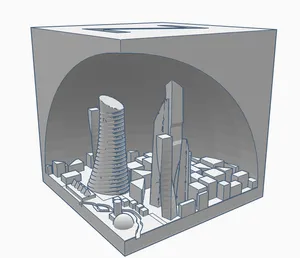 a normal XYZ 20mm calibration cube but with a city on the inside
