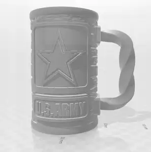 Block wall airforce army logos beer can mug