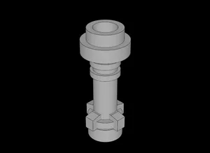 Lego Compatible (64567a.dat) Minifig Lightsaber Hilt with Slight Sloping Fingers with Bottom Ring