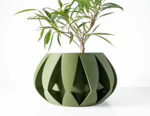 The Moki Planter Pot with Drainage Tray & Stand: Modern and Unique Home Decor for Plants and Succulents