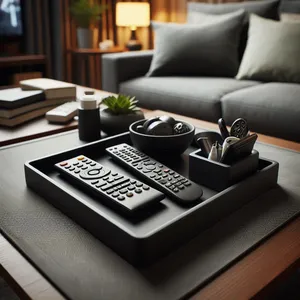 Design Remote Holder, Tray with two Bowls