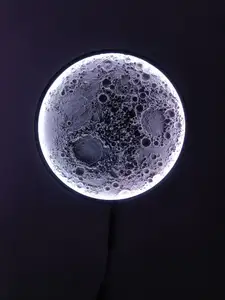 Illuminated moon wall lamp