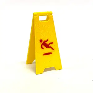 小心地滑牌(1:12)- Print-in-Place Wet Floor Sign (1:12)