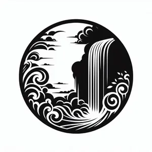 Wall art: Waterfall in clouds