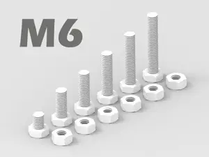 M6 Bolt and Nut - 6 variations / Tolerance Test /
