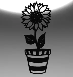 SUNFLOWER, SUN FLOWER LINE ART, WALL SUN FLOWER, 2D ART SUN FLOWER, WALL SUNFLOWER, PICTURE SUNFLOWER