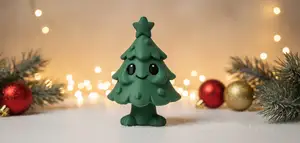 Smiling Tree Character with Star Christmas Figure