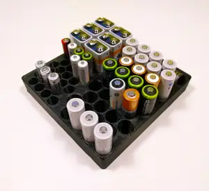 Compact Battery Organizer Storage Box for AA AAA 9V CR2032 LR44 LR41 Small Footprint (3D printed)