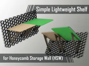 Large simple flat Shelf for Honeycomb Storage Wall