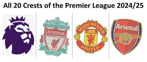 English Premier League - all 20 crests 2024/25