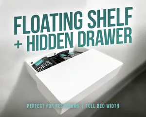 Floating Shelf + Hidden Drawer!
