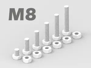 M8 Bolt and Nut - 6 variations