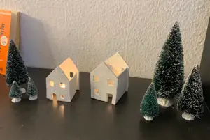 Stencils for Christmas house with modeling clay