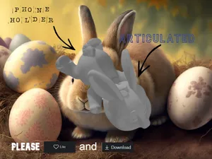 Articulated Bunny/Rabbit Phone Holder