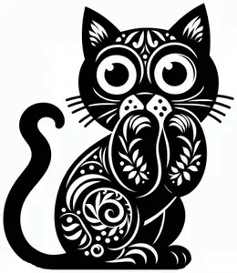 Cat with big eyes (three colours)