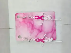 Breast Cancer Faith Cross Earrings