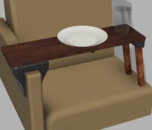 Swingable armrest table with legs