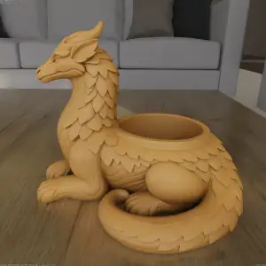 Fantasy Dragon Planter container 3D Print Model STL