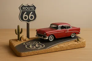 Route 66 Retro Car Diorama