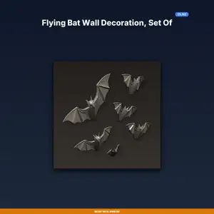Flying Bat Wall Decoration, Set Of Bats, Various Sizes, Adhesive - 3D Printable STL File