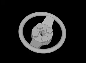 Lego Compatible (67811.dat) Car Steering Wheel 5 x 5 with Two Spokes and 2 x 2 Stud Centre with Axlehole