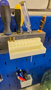 Pegboard bit holder with shelf