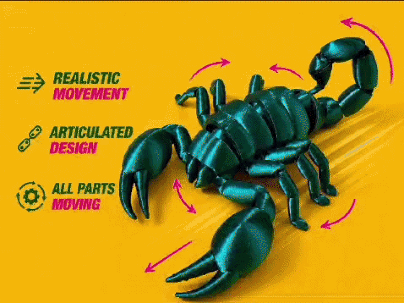 Articulated flexi scorpion-fidget toy