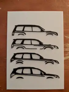 Multicolor Subaru Forester generations print for single extruder printers