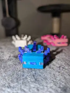 Articualted Minecraft Axolotl with eyes and better tail connection