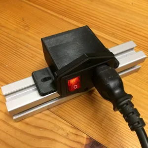 Mount for AC power plug and fuzed switch combo unit 3030 Version