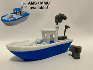 Stable floating Benchy with Cargo, Smoke and Flag (Multicolor Version)