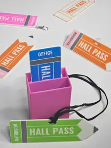 Hall Passes for Back to School | Multiple styles | "Pencil Holder" Display Stand for Classroom