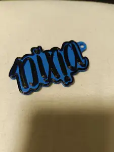 Ambigram name keychain - Nina