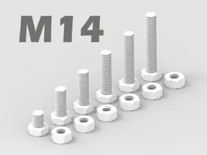 M14 Bolt and Nut - 6 variations / Tolerance Test /