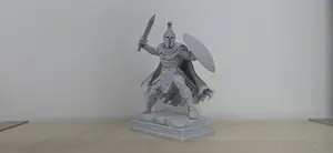 Spartan Warrior Statue with Sword and Shield