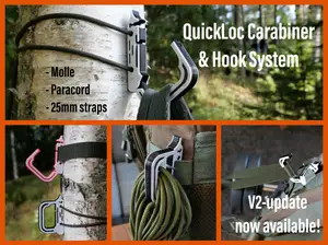 QuickLoc Carabiner and Hook System (print-in-place + molle compatible) V2