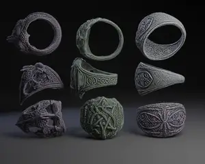 Gothic Rings : Secret Society Rings Set.