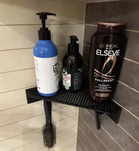 Shower shelf with custom hooks