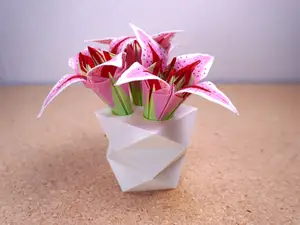 Origami Lilies with Vase
