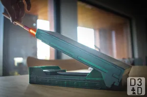 Military-style pencil case with ruler and protractor