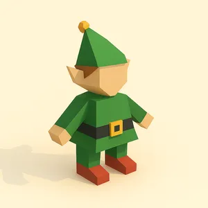 Low Poly Elf 3D Model