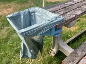 Picnic Table Trash Bag Holder
