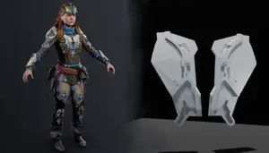 Back armor part from the Shiled weaver armor used by Aloy from Horizon Zero Dawn and Horizon forbidden west videogame