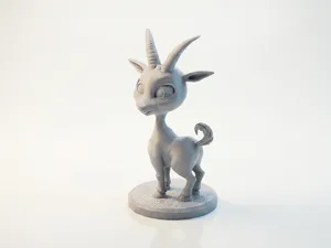 Chibi Goat Figurine Cute Animal 3D Printable