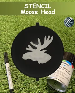 Golf - Golf Ball Stencil - Insert - Animal - Moose Head - Marker