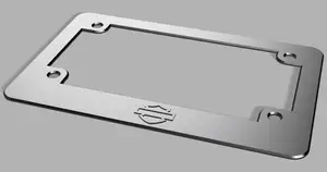Motorcycle License Plate Frame with Shield