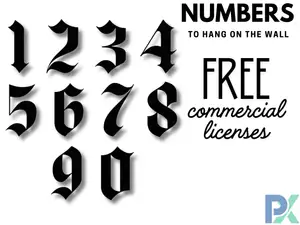 Numbers to hang on the wall