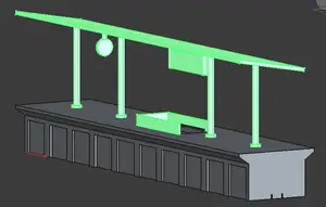 AddOn for H0 Train Station Platform with downstairs, Bahnsteig Eisenbahnstation 1:87