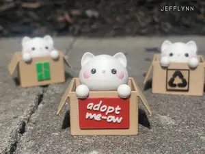 Cat in a Box - Clicker Fidget Keychain
