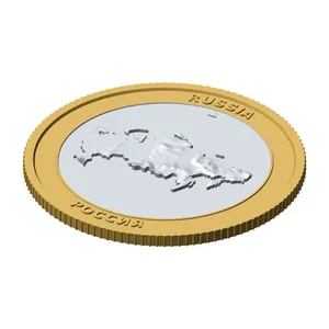 Russia 3D Topographic Coin 85 mm – Relief Collector Token